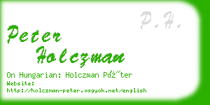 peter holczman business card